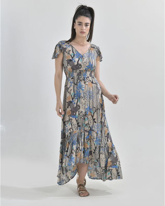 WRAP AROYND DRESS IN JUNGLE PRINT(S/M)