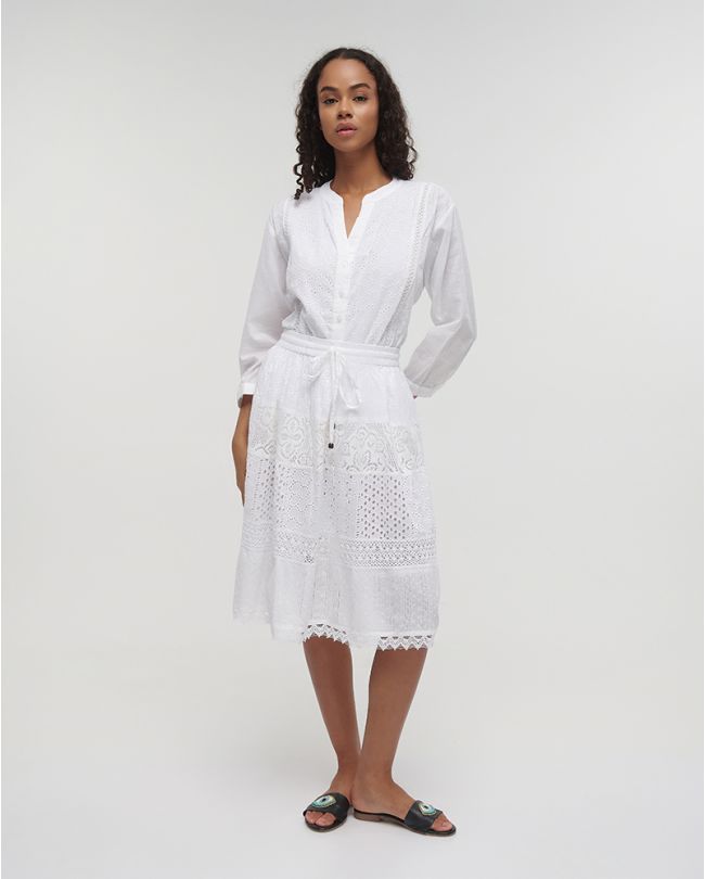 SHORT SKIRT IN WHITE COLOR WITH LACE ONE SIZE (100%COTTON)