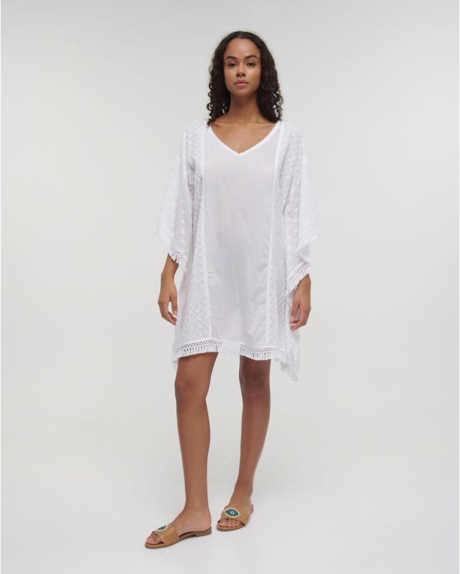 SHORT KAFTAN IN WHITE COLOR ONE SIZE (100%COTTON)