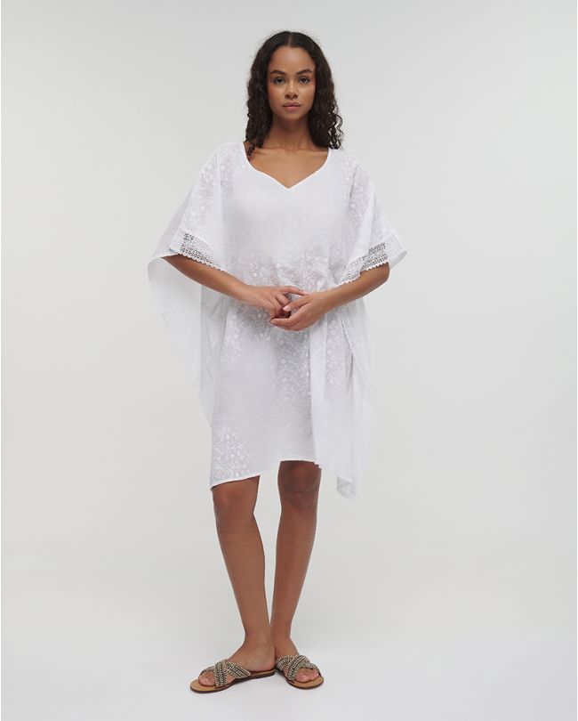 SHORT KAFTAN IN WHITE COLOR ONE SIZE (100%COTTON)