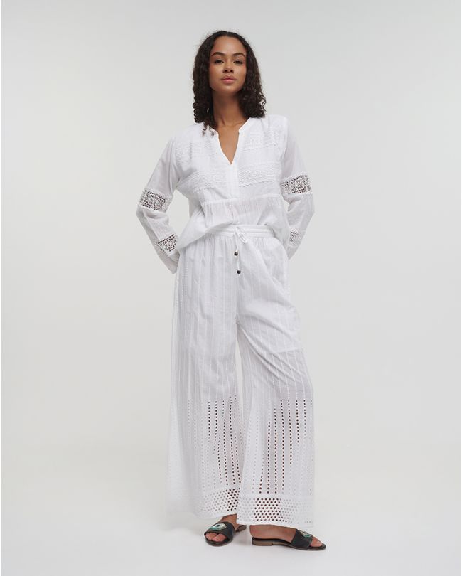 PANTS IN WHITE COLOR KIPPUR ONE SIZE (100%COTTON)