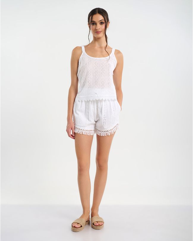 ΤΟΠ ΑΜΑΝΙΚΟ ΣΕ ΛΕΥΚΟ ΜΕ ΚΡΟΣΙΑ ONE SIZE (100% COTTON)