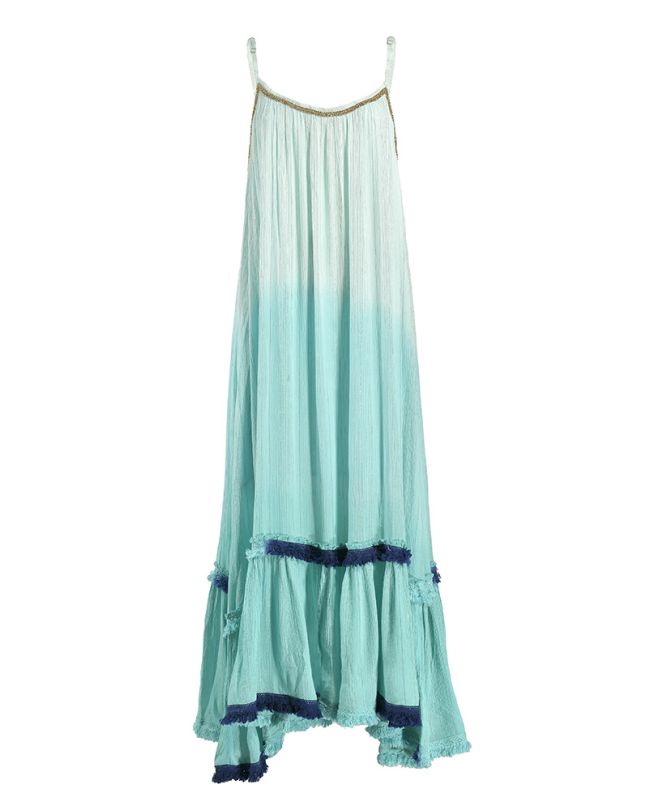 ΦΟΡΕΜΑ ΜΑΚΡΥ ΑΜΑΝΙΚΟ ΓΑΛΑΖΙΟ/ΛΕΥΚΟ ONE SIZE (100% VISCOSE)