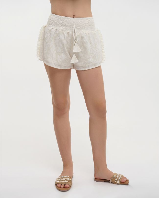 SHORTS IN ECRU COLOR ONE SIZE (100%COTTON)