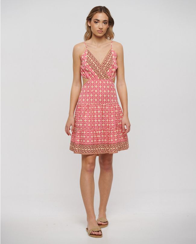 ΦΟΡΕΜΑ ΚΟΝΤΟ ΡΟΖ/ΛΕΥΚΟ ONE SIZE (100% COTTON)