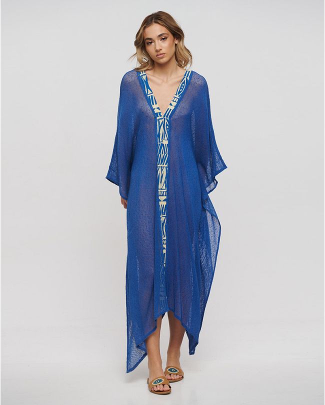 ΚΙΜΟΝΟ ΜΑΚΡΥ ΜΠΛΕ/ΛΕΥΚΟ ONE SIZE (100% COTTON)