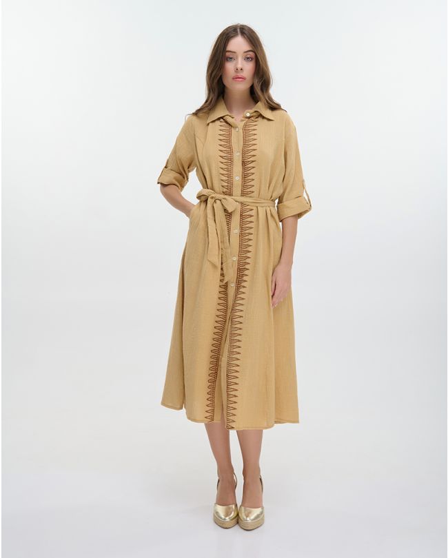 ΠΟΥΚΑΜΙΣΑ ΜΑΚΡΙΑ ΜΕ ΜΑΚΡΥ ΜΑΝΙΚΙ ΜΟΥΣΤΑΡΔΙ S/M (100% COTTON)