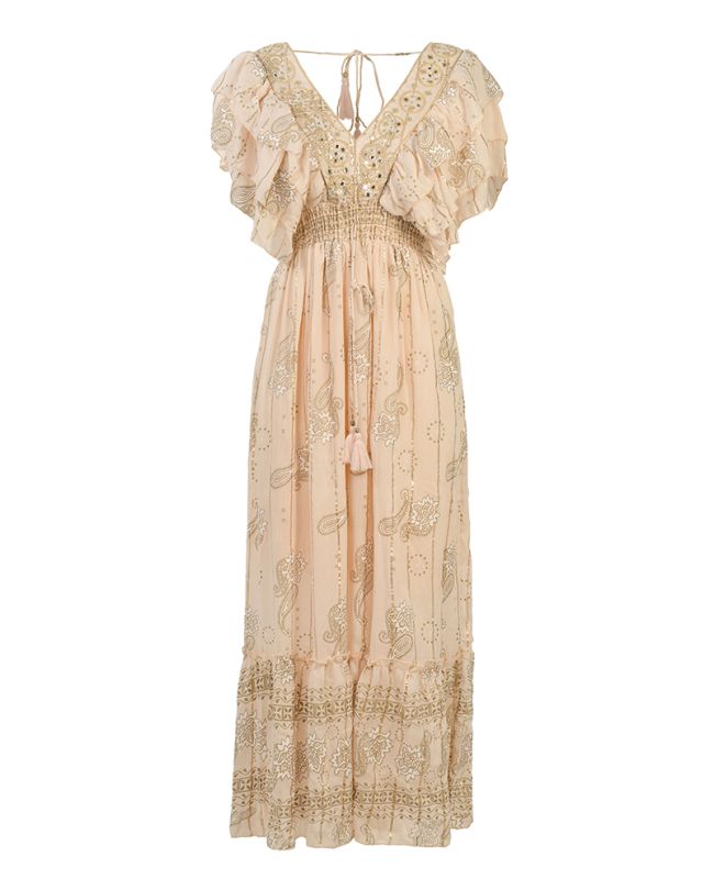 LONG DRESS IN LIGHT PINK COLOR ONE SIZE (100% COTTON)