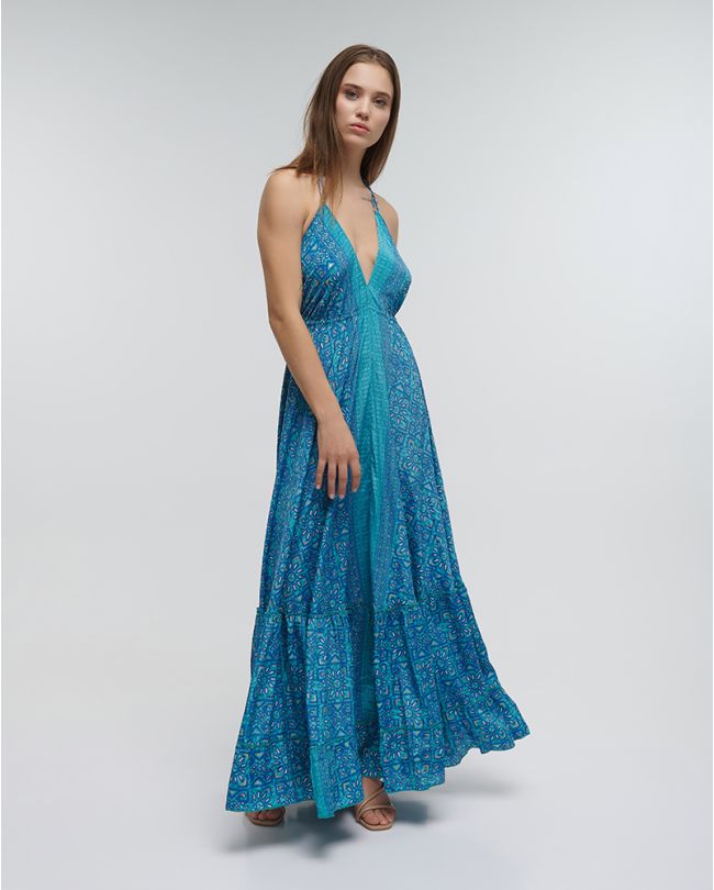 ΦΟΡΕΜΑ ΜΑΚΡΥ ΜΠΛΕ ONE SIZE (70% SILK 30% POLYESTER)