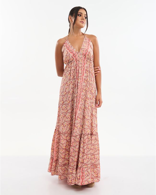 ΜΑΚΡΥ ΦΟΡΕΜΑ ΚΟΚΚΙΝΟ/ΛΕΥΚΟ  ONE SIZE (70% SILK 30% POLYESTER)