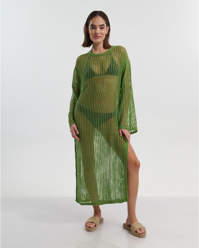 ΦΟΡΕΜΑ ΜΑΚΡΥ ΜΕ ΜΑΚΡΥ ΜΑΝΙΚΙ ΣΕ ΠΡΑΣΙΝΟ ΧΡΩΜΑ ONE SIZE (100% VISCOSE)