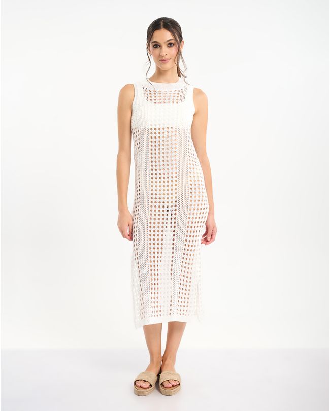 ΑΜΑΝΙΚΟ ΜΑΚΡΥ ΦΟΡΕΜΑ ΣΕ ΛΕΥΚΟ ΧΡΩΜΑ ONE SIZE (100% POLYESTER)