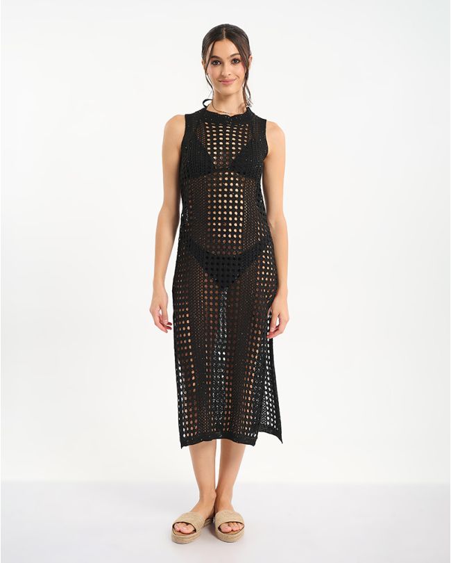 ΑΜΑΝΙΚΟ ΜΑΚΡΥ ΦΟΡΕΜΑ ΣΕ ΜΑΥΡΟ ΧΡΩΜΑ ONE SIZE (100% POLYESTER)