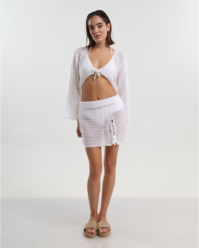 S/2 ΤΟΠ ΚΑΙ ΦΟΥΣΤΑ ΚΟΝΤΗ ΣΕ ΛΕΥΚΟ ΧΡΩΜΑ ONE SIZE (100% VISCOSE)