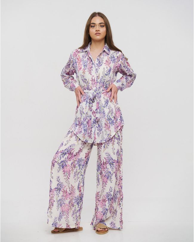 ΠΟΥΚΑΜΙΣΑ ΜΕ ΡΟΖ ΜΩΒ ΛΟΥΛΟΥΔΙΑ M/L (POLYESTER CHIFFON)