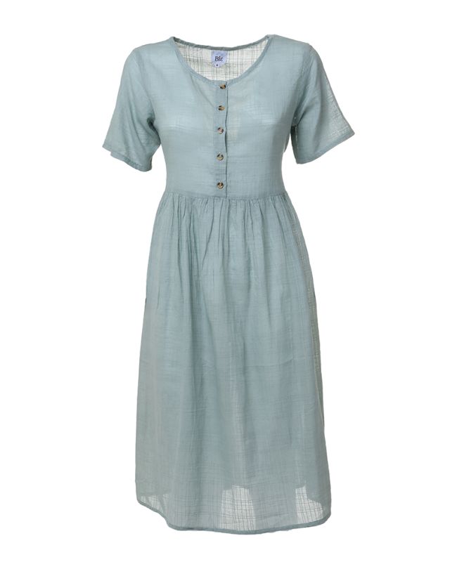 DRESS IN CHAKI COLOR M (100% COTTON)