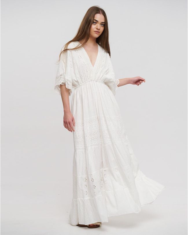 ΦΟΡΕΜΑ ΜΑΚΡΥ ΣΕ ΛΕΥΚΟ ΧΡΩΜΑ ONE SIZE (100% COTTON)