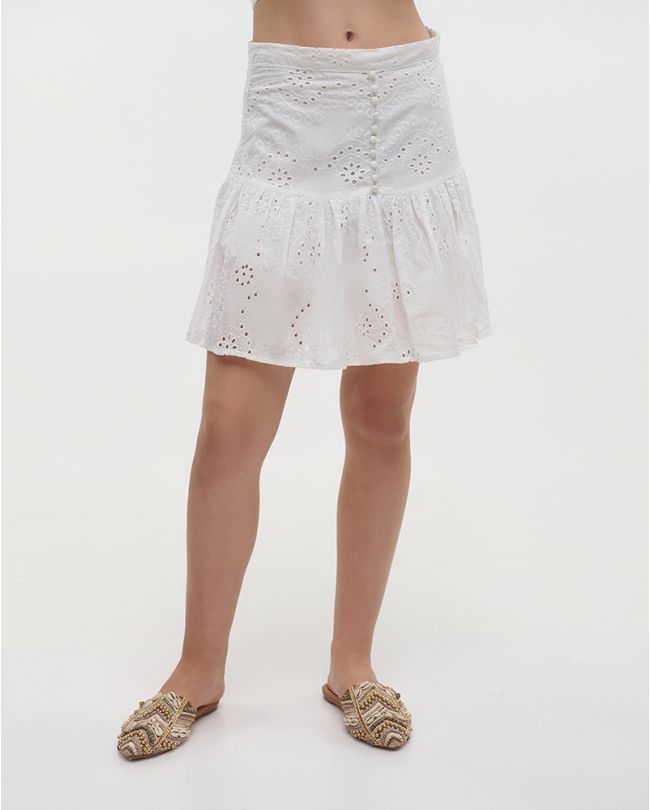 SHORT SKIRT KIPPUR IN WHITE COLOR ONE SIZE (100% COTTON)
