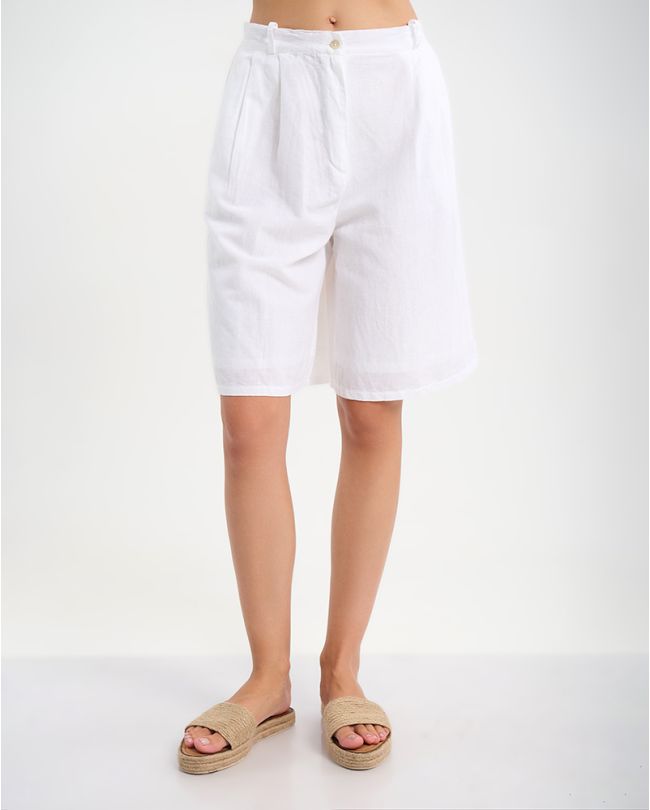 ΒΕΡΜΟΥΔΑ ΣΕ ΛΕΥΚΟ ΧΡΩΜΑ, ΜΕ ΤΣΕΠΕΣ, ONE SIZE ( 100% COTTON)