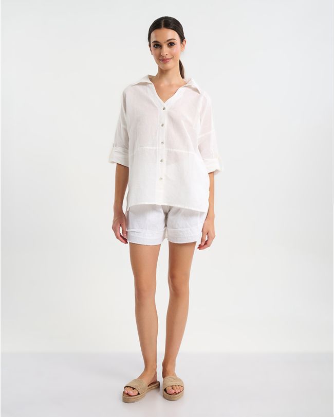 ΑΕΡΙΝΟ ΠΟΥΚΑΜΙΣΟ ΣΕ ΛΕΥΚΟ ΧΡΩΜΑ ONE SIZE ( 100% COTTON)