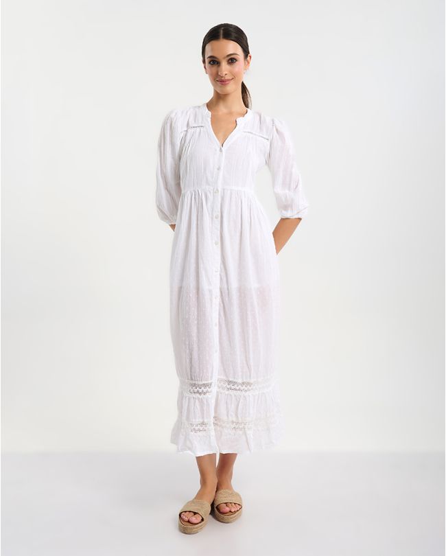 ΦΟΡΕΜΑ ΜΑΚΡΥ ΜΕ 3/4 ΜΑΝΙΚΙ ΚΑΙ ΔΙΑΚΟΣΜΗΤΙΚΑ ΚΟΥΜΠΙΑ ONE SIZE ( 100% COTTON)