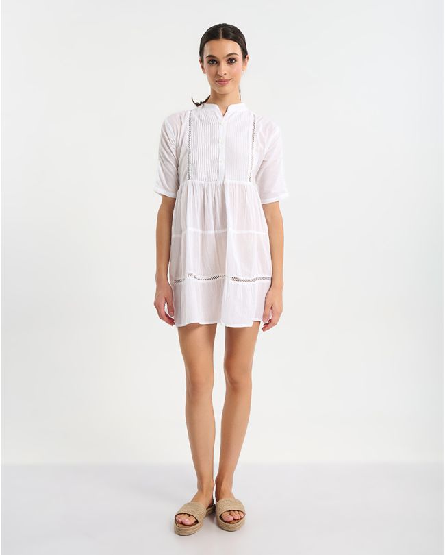 ΦΟΡΕΜΑ ΑΕΡΙΝΟ ΚΟΝΤΟ ΣΕ ΛΕΥΚΟ ΧΡΩΜΑ ONE SIZE (100% COTTON)