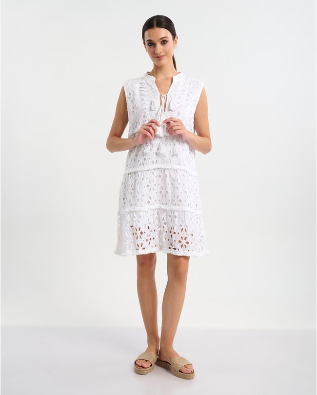 ΦΟΡΕΜΑ ΚΟΝΤΟ ΑΜΑΝΙΚΟ ΚIΠΟΥΡ ΣΕ ΛΕΥΚΟ ΧΡΩΜΑ ONE SIZE(100% COTTON)