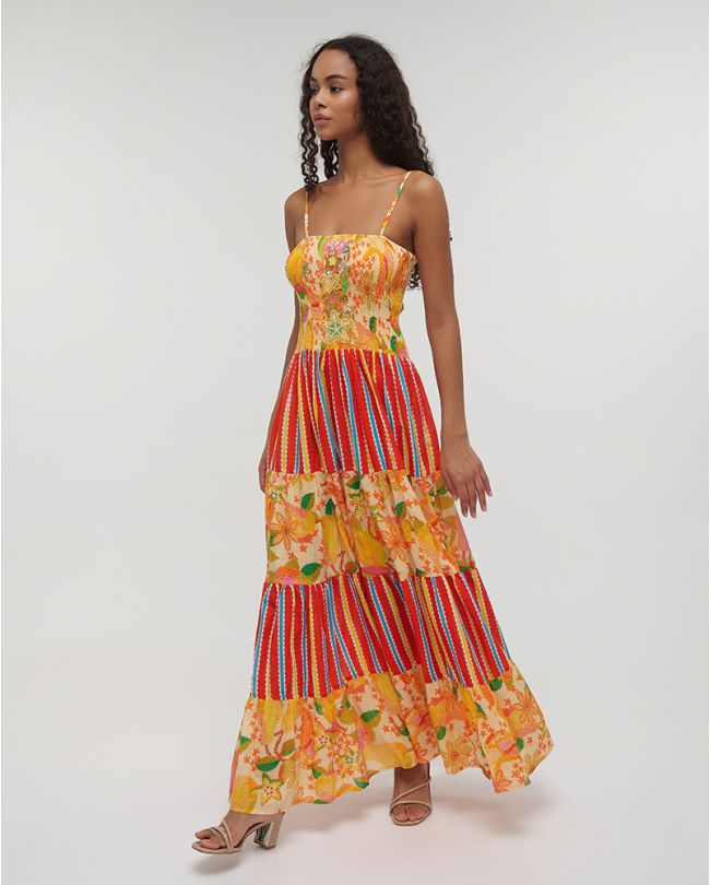 ΦΟΡΕΜΑ ΜΑΚΡΥ ΑΜΑΝΙΚΟ ΠΟΛΥΧΡΩΜΟ ONE SIZE (100% COTTON)