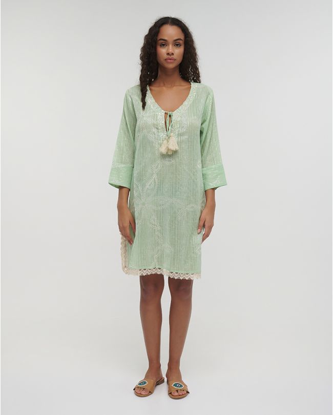 SHORT KAFTAN 3/4 IN MINT COLOR M/L (100% COTTON)