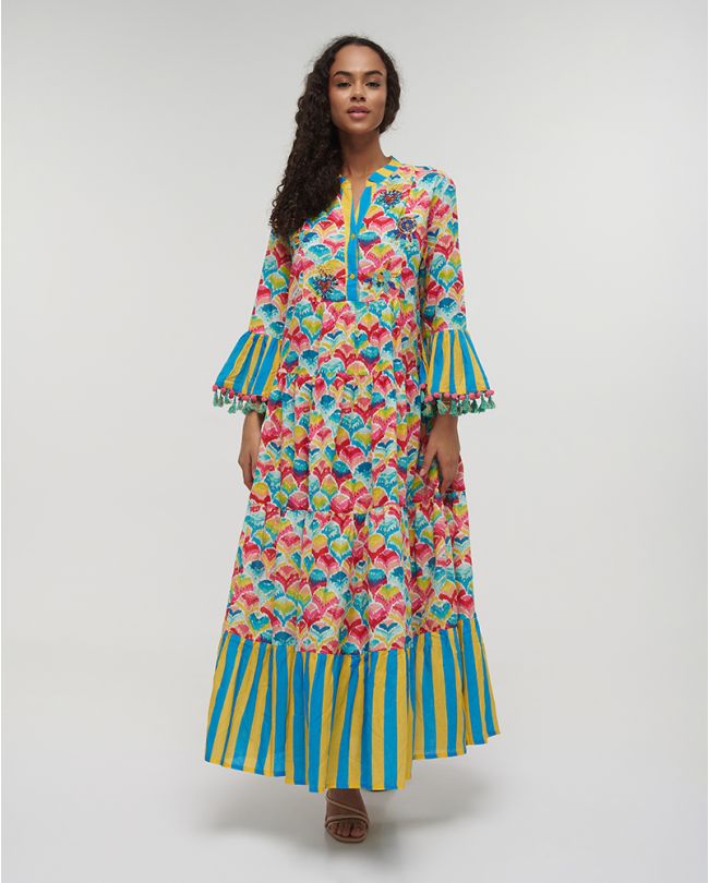 ΦΟΡΕΜΑ ΜΑΚΡΥ ΠΟΛΥΧΡΩΜΟ ONE SIZE (100% COTTON)