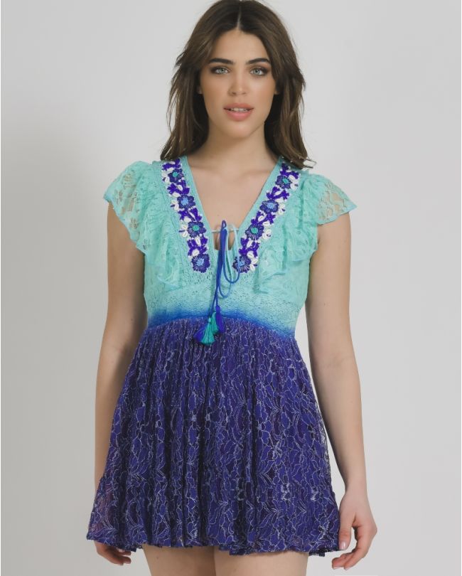 ΦΟΡΕΜΑ KONTO ΑΜΑΝΙΚΟ ΣΕ ΤΥΡΚΟΥΑΖ/ΜΠΛΕ ΧΡΩΜΑ ΟΜΠΡΕ ONE SIZE (100% COTTON)