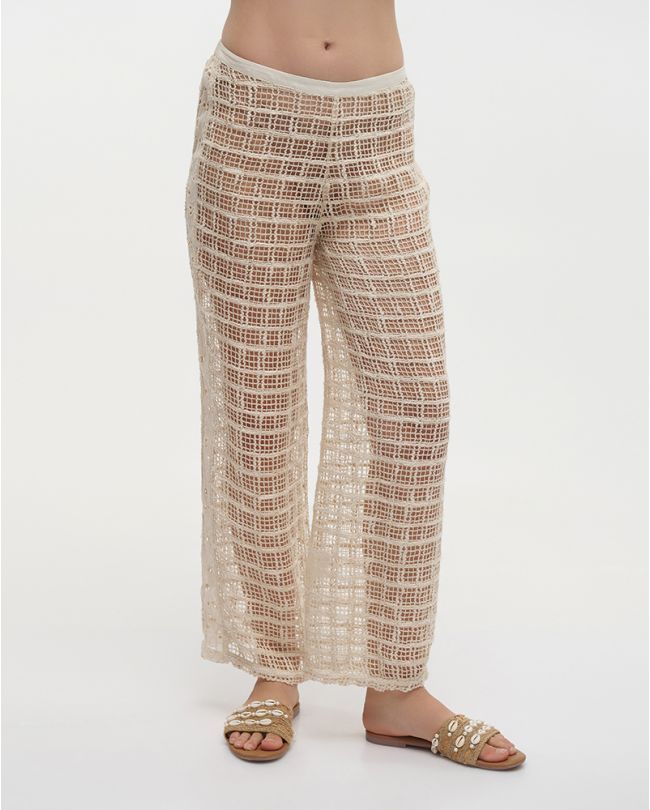 ΝΕΤ PANTS IN ECRU COLOR S/M (100% COTTON NET)