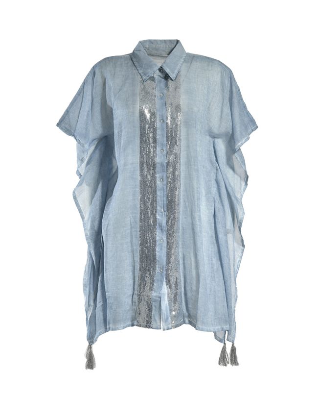 SHIRT IN DENIM COLOR ONE SIZE (100% COTTON)