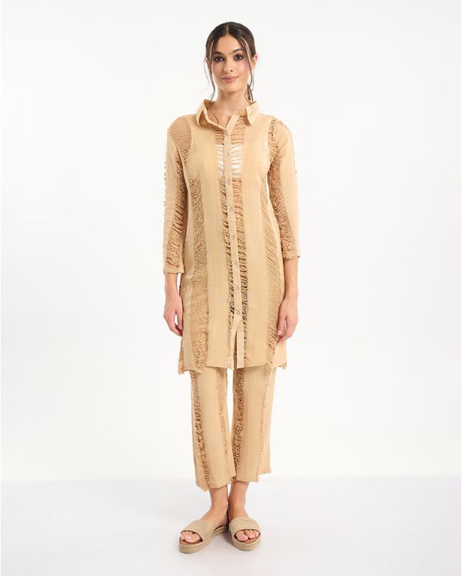 S/2 ΠΟΥΚΑΜΙΣΟ ΚΑΙ ΠΑΝΤΕΛΟΝΙ ΜΠΕΖ ONE SIZE (100% COTTON)