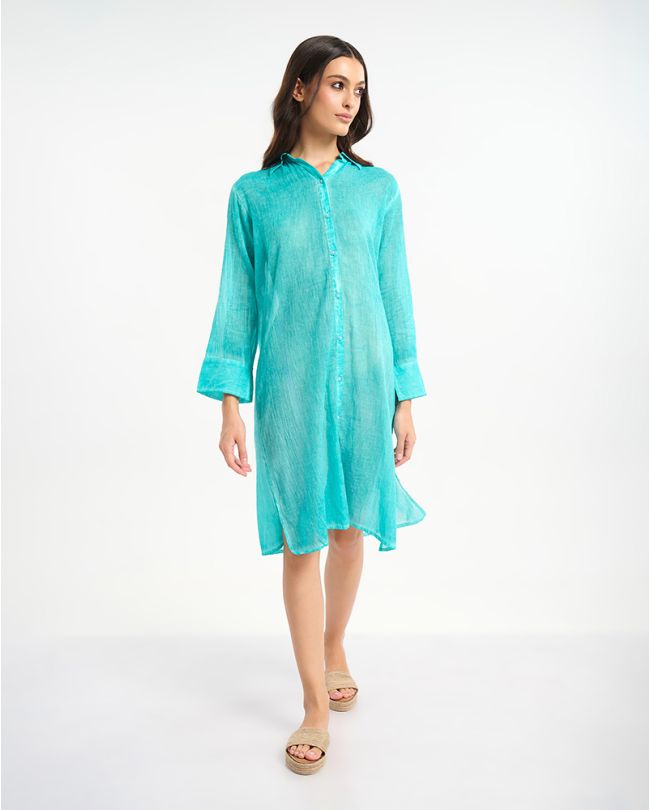 ΠΟΥΚΑΜΙΣΑ ΤΙΡΚΟΥΑΖ ΜΕ ΚΕΝΤΗΜΑ ΣΤΗ ΠΛΑΤΗ ONE SIZE (100% COTTON)