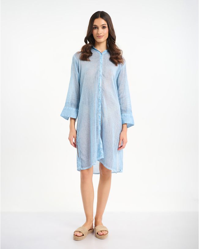 SHIRT IN BLUE COLOR WITH BACK EMBROIDERY ''EYE'' ONE SIZE (100% COTTON)