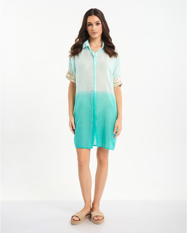 ΠΟΥΚΑΜΙΣΑ/ΚΑΦΤΑΝΙ ΤΙΡΚΟΥΑΖ ΜΕ ΧΡΥΣΕΣ ΠΟΥΛΙΕΣ ONE SIZE (100% COTTON)