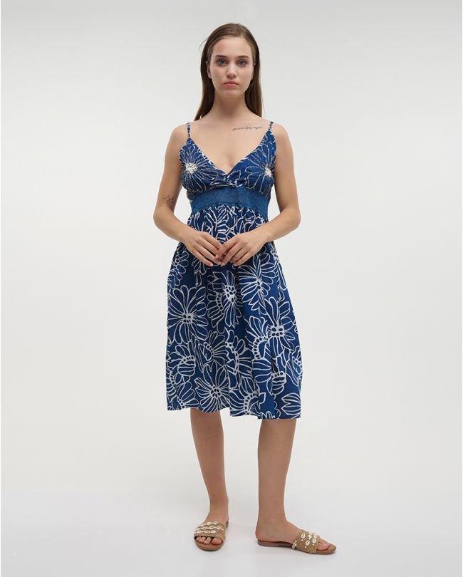 ΦΟΡΕΜΑ ΜΙΝΤΙ ΑΜΑΝΙΚΟ ΜΠΛΕ/ΛΕΥΚΟ ONE SIZE(100% COTTON)