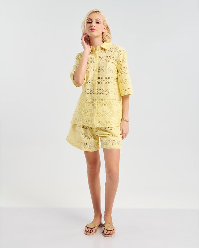 S/2 ΠΟΥΚΑΜΙΣΟ ΚΑΙ ΣΟΡΤΑΚΙ ΣΕ ΚΙΤΡΙΝΟ ΧΡΩΜΑ ONE SIZE (100% COTTON)