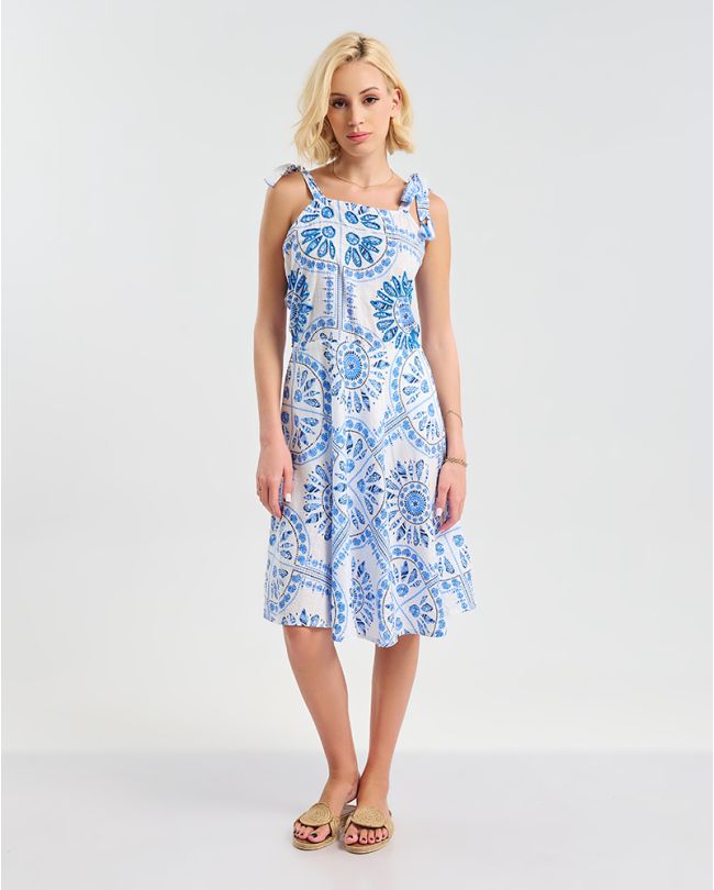 ΚΟΝΤΟ ΦΟΡΕΜΑ ΑΜΑΝΙΚΟ ΜΕ ΔΕΣΙΜΟ ΣΤΟΝ ΩΜΟ ΣΕ ΛΕΥΚΌ/ΓΑΛΑΖΙΟ ONE SIZE ( 100% COTTON)