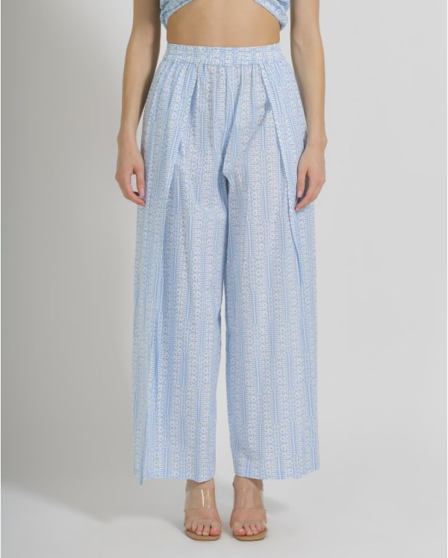 PANTS IN LIGHT BLUE/WHITE COLOR ONE SIZE (100% COTTON)