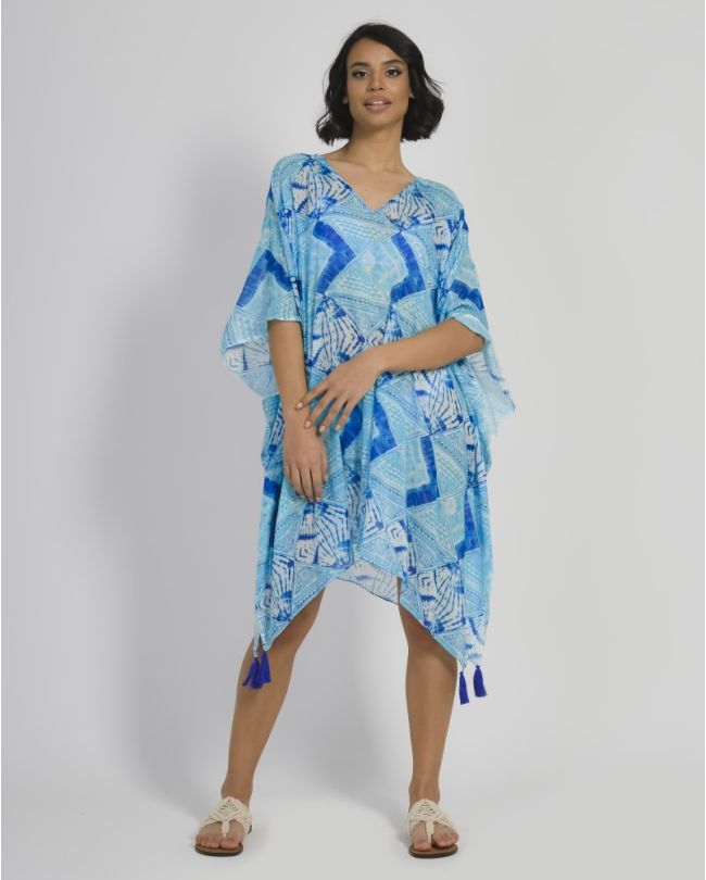 ΚΑΦΤΑΝΙ ΜΠΛΕ/ΛΕΥΚΟ ΜΕ ΣΧΕΔΙΑ ONE SIZE (100% COTTON)