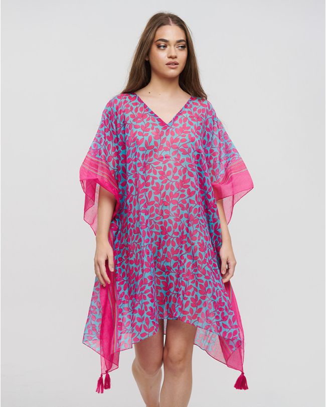 ΚΑΦΤΑΝΙ ΦΟΥΞΙΑ/ΓΑΛΑΖΙΟ ΜΕ ΣΧΕΔΙΑ ONE SIZE (100% COTTON)