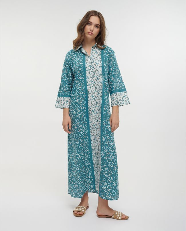 ΠΟΥΚΑΜΙΣΑ ΜΑΚΡIΑ ΠΡΑΣΙΝΗ/ΛΕΥΚΗ ONE SIZE (100% COTTON)