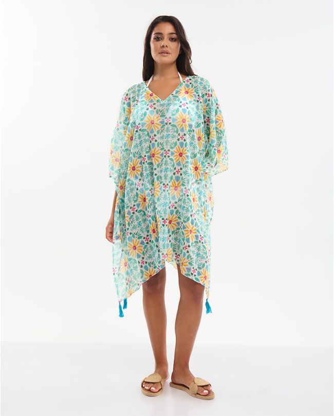 ΚΑΦΤΑΝΙ ΤΙΡΚΟΥΑΖ ΜΕ ΚΙΤΡΙΝΑ ΛΟΥΛΟΥΔΙΑ ONE SIZE (100% COTTON)