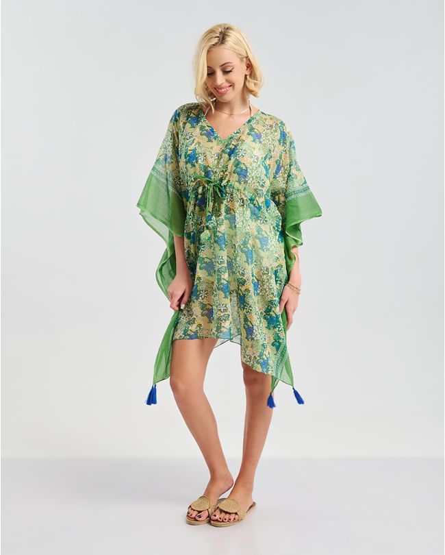 ΚΑΦΤΑΝΙ ΜΕ ΖΩΝΑΚΙ ΠΡΑΣΙΝΟ/ΜΠΛΕ/ΛΕΥΚΟ ONE SIZE (100% COTTON)