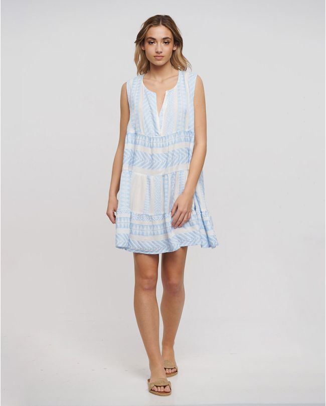 ΦΟΡΕΜΑ ΑΜΑΝΙΚΟ ΚΟΝΤΟ ΣΕ ΛΕΥΚΟ/ΜΠΛΕ ΧΡΩΜΑ ONE SIZE (100%COTTON)