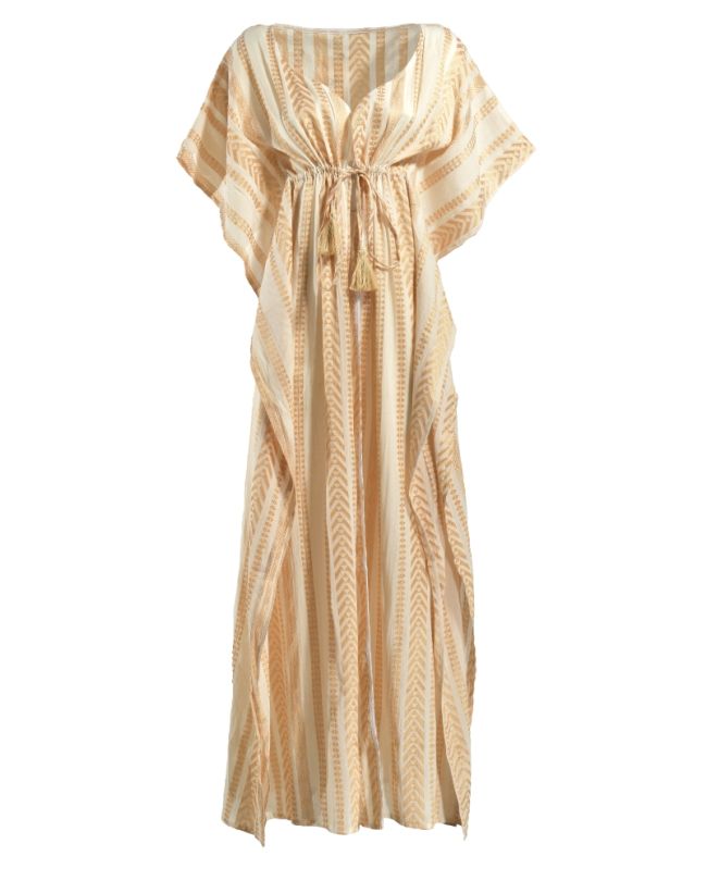 ΚΙΜΟΝΟ ΜΑΚΡΥ ΣΕ ΛΕΥΚΟ/ΧΡΥΣΟ ΧΡΩΜΑ ONE SIZE (100%COTTON)