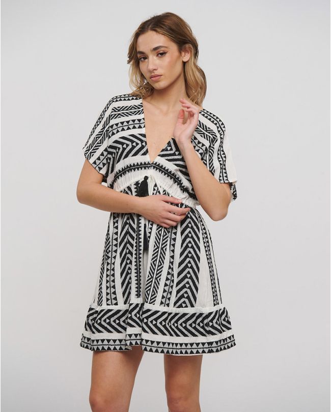 ΦΟΡΕΜΑ ΚΟΝΤΟ ΑΣΠΡΟΜΑΥΡΟ ONE SIZE(100% COTTON)