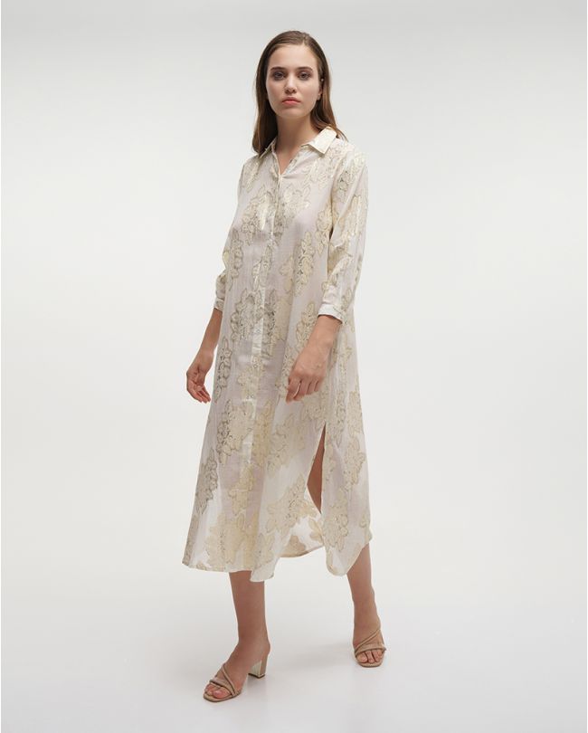 ΠΟΥΚΑΜΙΣΑ ΜΑΚΡΥΑ ΑΣΠΡΗ/ΧΡΥΣΗ ONE SIZE (100% COTTON)